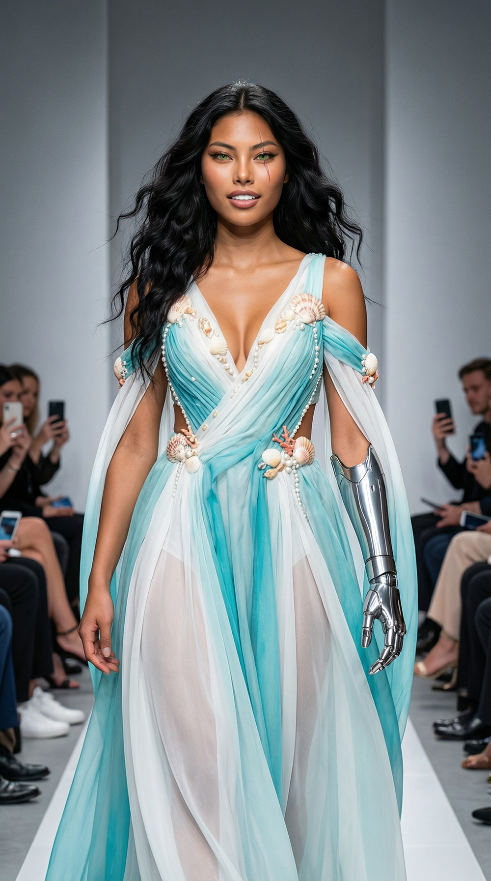 Maeva with her robotic arm